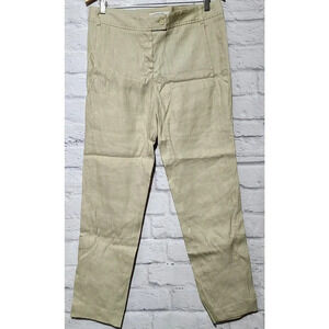 Gerard Darel Paris Linen Blend Pants Women's Size 40FR 8US Ecru Tapered Leg
